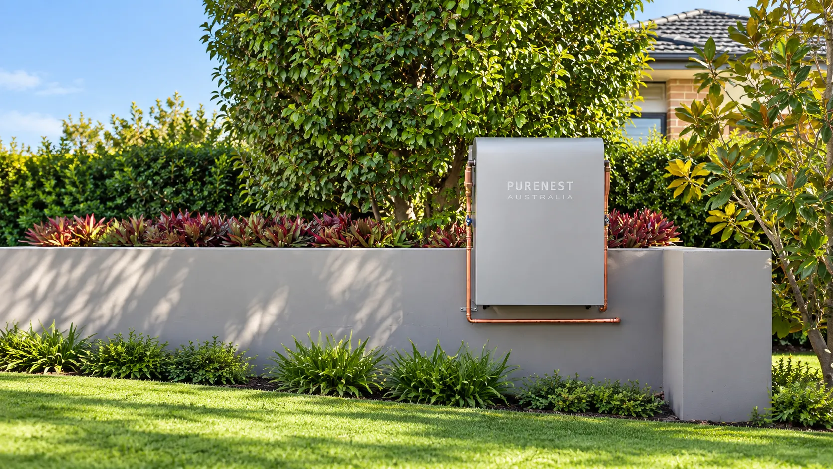 Purenest Australia whole-home filtration system installed beside a Western Australian home
